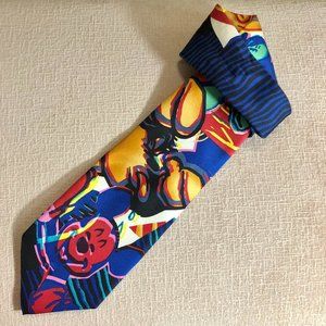 Balance Inc. Mickey‎ Mouse Neck Tie Colorful Abstract Art Novelty Silk Necktie